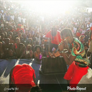 Fadda Moses performs Twerk at Maracas Bay in Trinidad.  