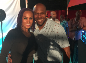 Alsion Hinds and Benjai backstage at Soca In Moka