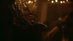 Trinidad's Carib beer makes a cameo in the video. 