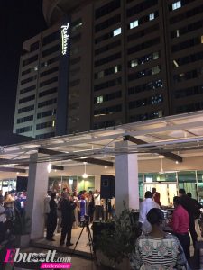 Shurwayne entertains friends at Radisson Hotel in Port-of-Spain.